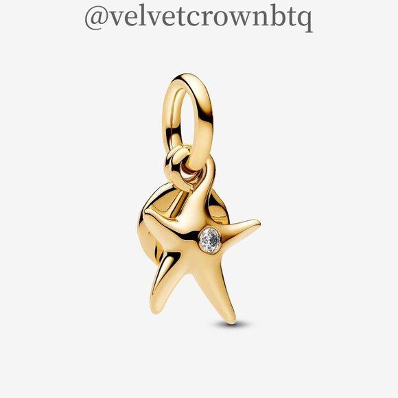 Pandora Starfish Double Dangle Charm - Picture 1 of 5